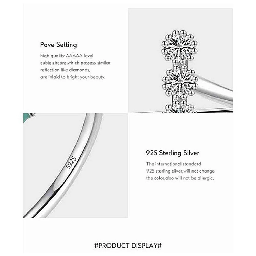 NEW Women's Bezel Set Simulated Diamond Platinum-Plated S925‎ Band Ring, 6